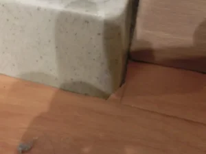 角の部分が上手に仕上がっていない状態