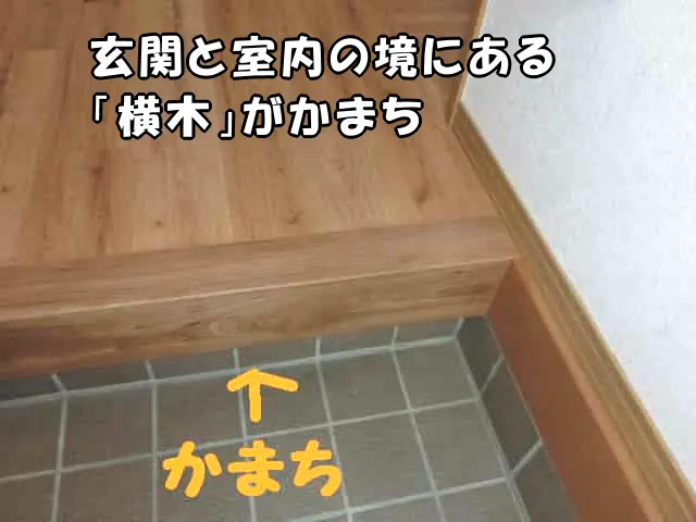 かまちの場所は玄関と室内の境にある